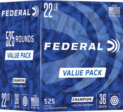 Federal Champion .22 LR 36-Grain Lead Hollow Point Ammunition - 525 Rounds