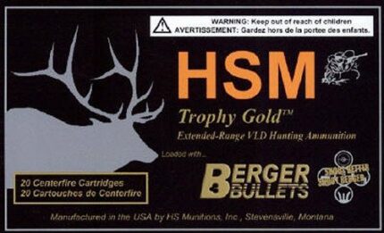 HSM Berger Bullets Trophy Gold Centerfire Rifle Ammunition