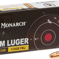 Monarch 9mm Luger FMJ 115 GR Brass Case - 50 Rounds