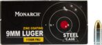 Monarch 9mm Luger FMJ 115 GR Steel Case