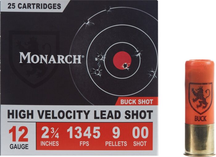 Monarch High Velocity 12 Gauge Buck Shotshells - 25 Rounds