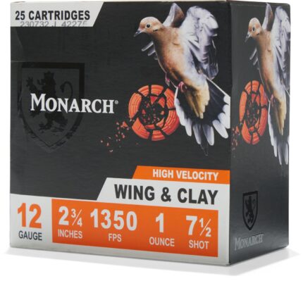 Monarch Wing & Clay 12 Gauge 1 oz Shotshells - 25 Rounds