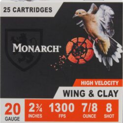 Monarch Wing & Clay 20 Gauge 7/8 oz Shotshells - 25 Rounds