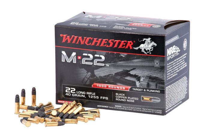 Winchester M22 .22 Long Rifle 40-Grain Rimfire Ammunition - 1000 Rounds