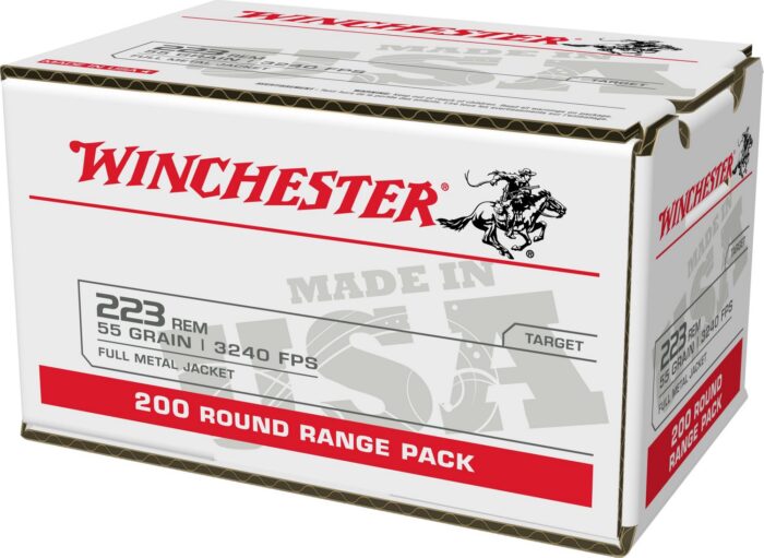 Winchester USA .223 Rem 55-Grain Full Metal Jacket Ammunition - 200 Rounds