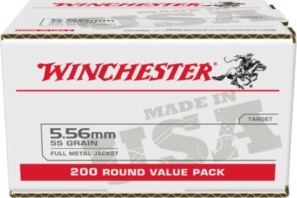 Winchester USA 5.56mm 55-Grain FMJ Ammunition - 200 Rounds