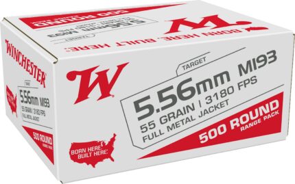 Winchester USA 5.56mm 55-Grain FMJ Ammunition - 500 Rounds