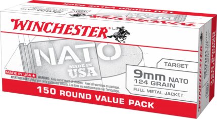 Winchester USA 9mm NATO 124-Grain Handgun Ammunition - 150 Rounds