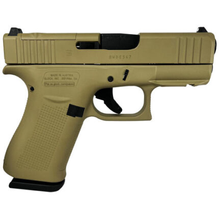 Glock G43x MOS 9mm, 3.41" Barrel, Flat Dark Earth, Optic Ready, 10rd