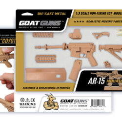 Goat Guns, 1:3 Scale Die Cast Metal AR15, Coyote, Short Holo Sight, AFG, 3rd