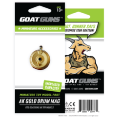 Goat Guns, AK Drum Magazine for Ak47 Goatgun Models, Gold, 10rd