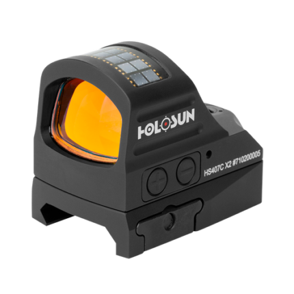 Holosun 407C Pistol Open Sight, Solar, Red 2Moa Dot, 7075 Aluminum, Open, Solar, Shake Awake, Pistol