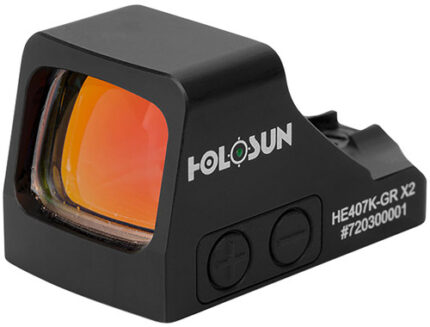 Holosun 407K Pistol Open Sight, Solar, Green 6Moa Dot, 7075 Aluminum, Open, Shake Awake, Compact Pistol