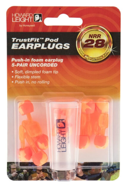 Howard Leight TrustFit Pod Earplugs, Uncorded, 28 dB, 5pk, Orange/Yellow