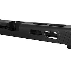 Rival Arms Match Grade Upgrade Slide For Glock 34 Gen 3, RMR or Other Optics Cut Ready, Front and Rear Serrations, Satin Black Quench-Polish-Quench (QPQ) Finish