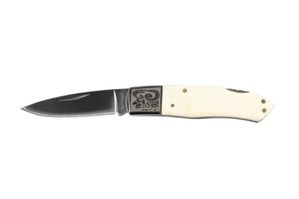 Sarge Bovine-Decorative White Bone Folder, 5.5" Open, 3.25" Closed