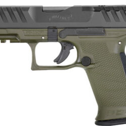 Walther PDP 9mm, 4" Barrel, Black Slide/Green Frame, Adjustable Rear Sight, Optics Ready, 15rd