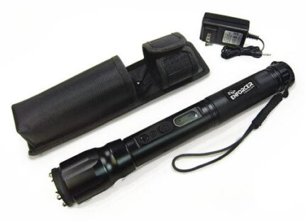 Zap Enforcer Stun Gun/Flashlight 2 Million Volt/110Lum, Holster Alum Black